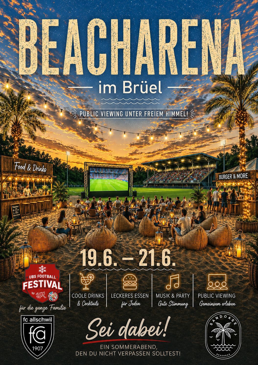 BEACHARENA im Brüel Public Viewing beim FC Allschwil